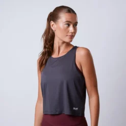 Lunar Cropped Tank, Dark Grey
