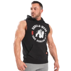 Marshall Sleeveless Hoodie, Black
