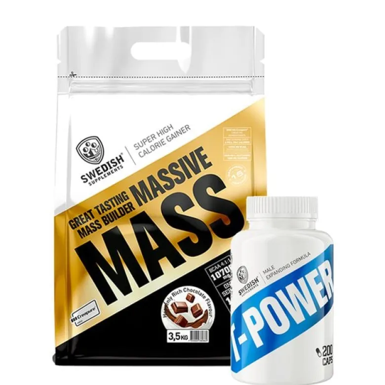 Massive Mass Gainer 3,5 kg + T-Power Testo 200 Kapslar