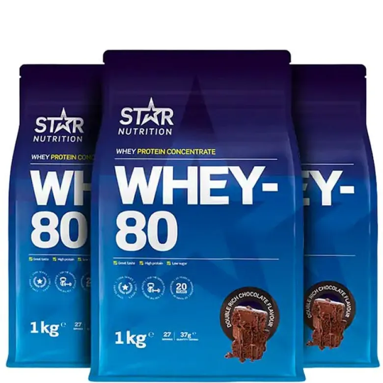 Mix&Match: 3 x Whey-80 Myseprotein 1 kg