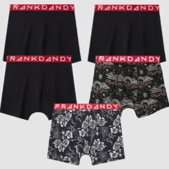 5-Pack Heavy petal boxer, Black/Red