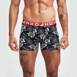 5-Pack Heavy petal boxer, Black/Red