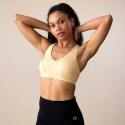 Pump Padded Sports Bra, Western Khaki