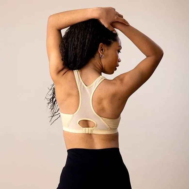 Pump Padded Sports Bra, Western Khaki