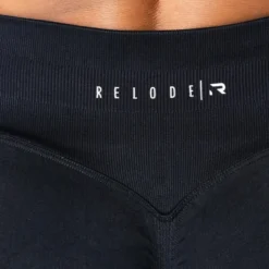 Relode Aura Seamless Scrunch Shorts, Black