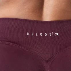 Relode Aura Seamless Scrunch Tights, Fig Red