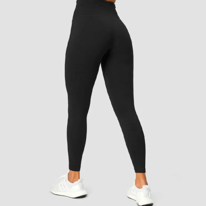 Ribbed Define Seamless Pocket Tights, Black
