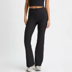 Ribbed R Flare HW Tight, Black
