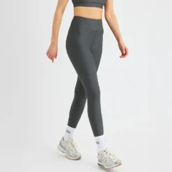 Ribbed R HW Tights, Dark Shadow