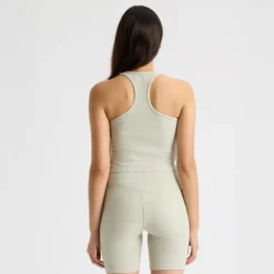 Ribbed R Tank, Agate Gray