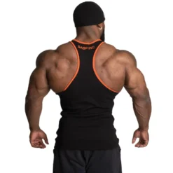 Ribbed T-back, Black/Flame