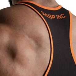 Ribbed T-back, Black/Flame