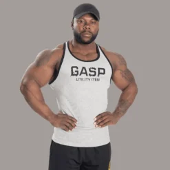 Ribbed T-back, Grey Melange