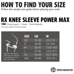 RX Knee Sleeve Power Max 7mm Carbon/Black