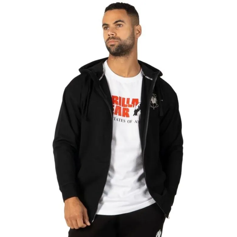 Scofield Zipped Hoodie, Black