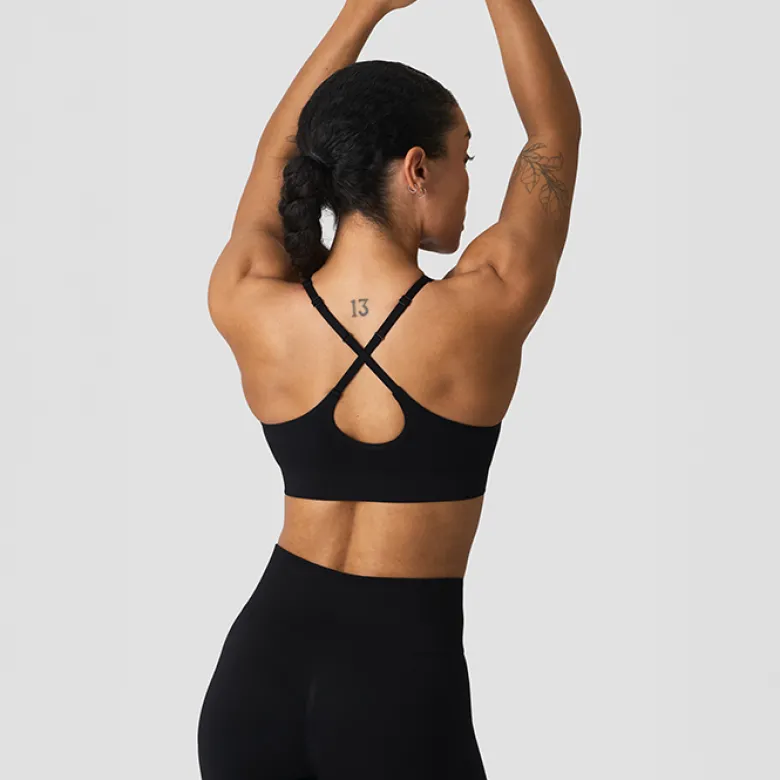 Sculpt Seamless V-neck Sports Bra, Black