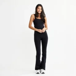 Seamless Flare Tights, Black