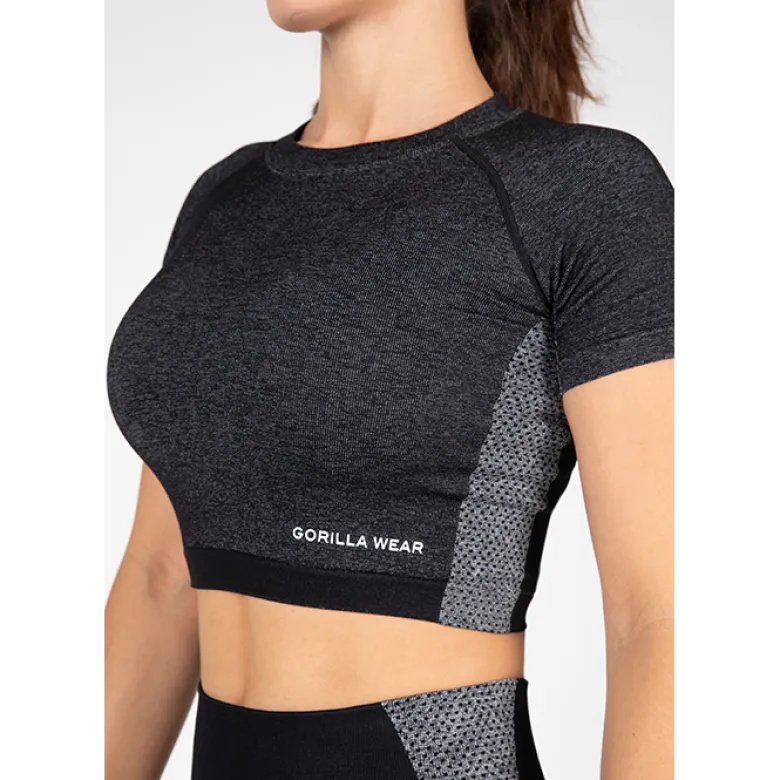 Selah Seamless Crop Top, Black
