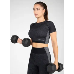 Selah Seamless Crop Top, Black