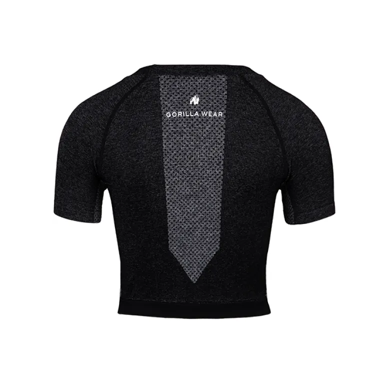 Selah Seamless Crop Top, Black