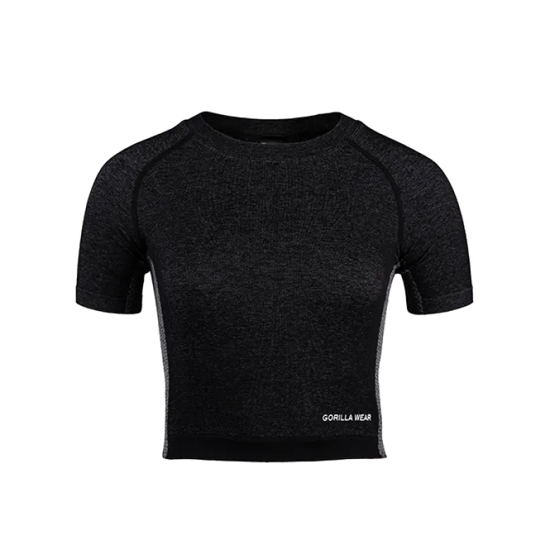 Selah Seamless Crop Top, Black