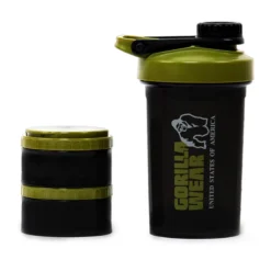 Shaker 2 Go Svart/Grønn 500 ml + 130 ml x 2