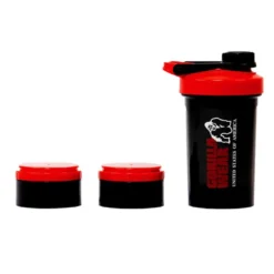 Shaker 2 Go Svart/Rød 500 ml + 130 ml x 2