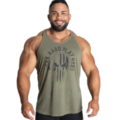 Skull T-back, Acid Washed Green