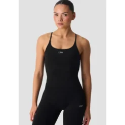 Smooth Seamless 2-in-1 Strappy Tank, Black
