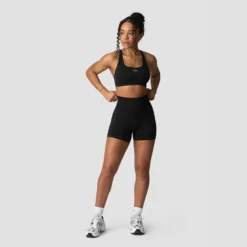 Smooth Seamless Midi Shorts, Black
