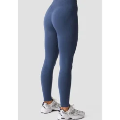 Smooth Seamless V-Shape Tights, Dusty Twilight Blue