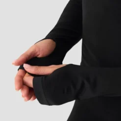 Smooth Seamless 1/2 Zip LS, Black