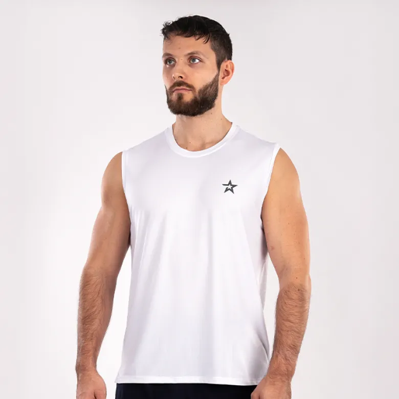 Star Mesh Tank, White