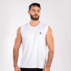 Star Mesh Tank, White