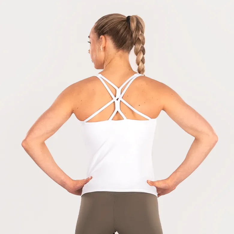 Star Strap Tank Top White