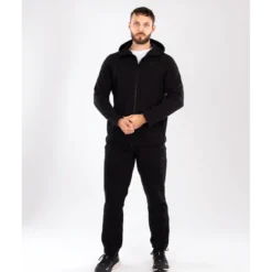 Star Zipped Hoodie Black