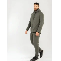 Star Zipped Hoodie Moss Green