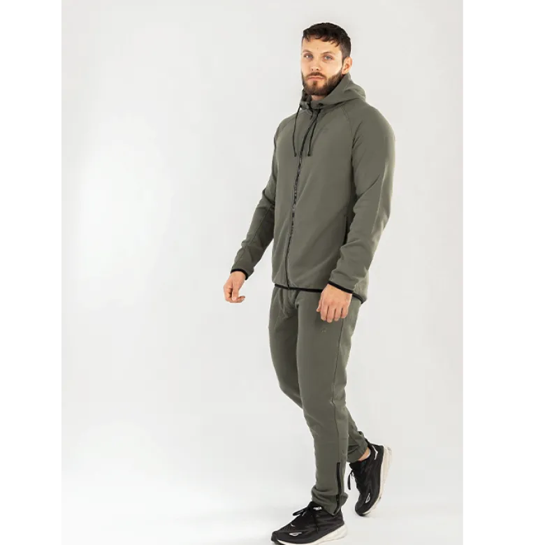 Star Zipped Hoodie Moss Green