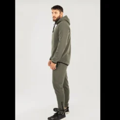 Star Zipped Hoodie Moss Green