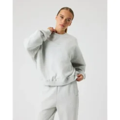 Studio Oversized Sweatshirt, Ultra Light Grey Melange