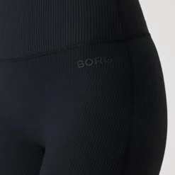 Studio Ribbed Flare Tights, Black Beauty