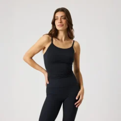 Studio Soft Cropped Tank Top, Black Beauty