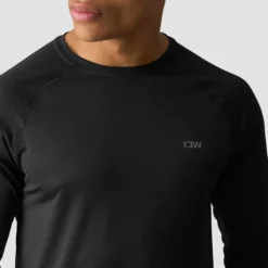Training Mesh Long Sleeve Men, Black