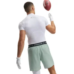 UA HG Armour Comp Mock SS White