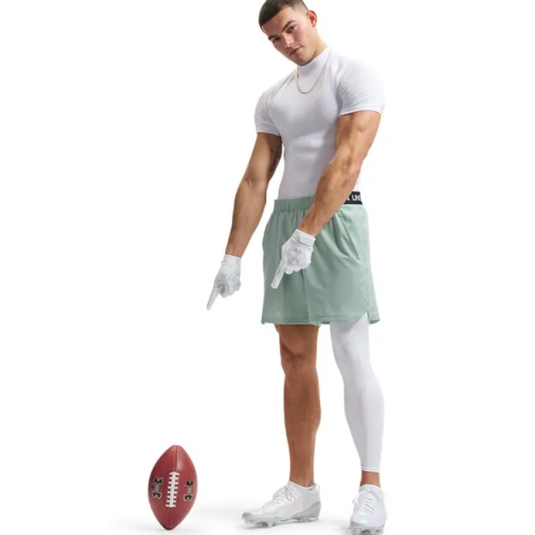 UA HG Armour Comp Mock SS White