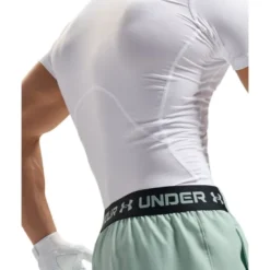 UA HG Armour Comp Mock SS White