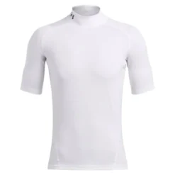 UA HG Armour Comp Mock SS White