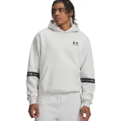 UA Icon Flc Taped Hoodie Summit White