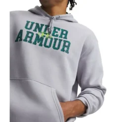 UA Rival Flc Camo Fill Hdy Black Medium Heather Grey