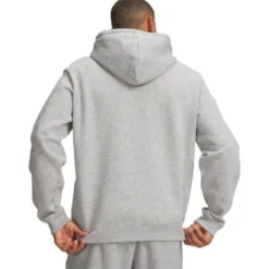 UA Rival Flc Hoodie Black Medium Heather Grey